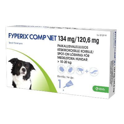 FYPERIX COMP VET 120,6 mg/134 mg paikallisvaleluliuos keskikokoisille koirille 1,34 ml