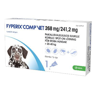 FYPERIX COMP VET 241,2 mg/268 mg paikallisvaleluliuos suurille koirille 2,68 ml