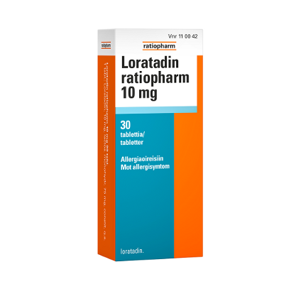LORATADIN RATIOPHARM 10 mg tabletti 30 tablettia
