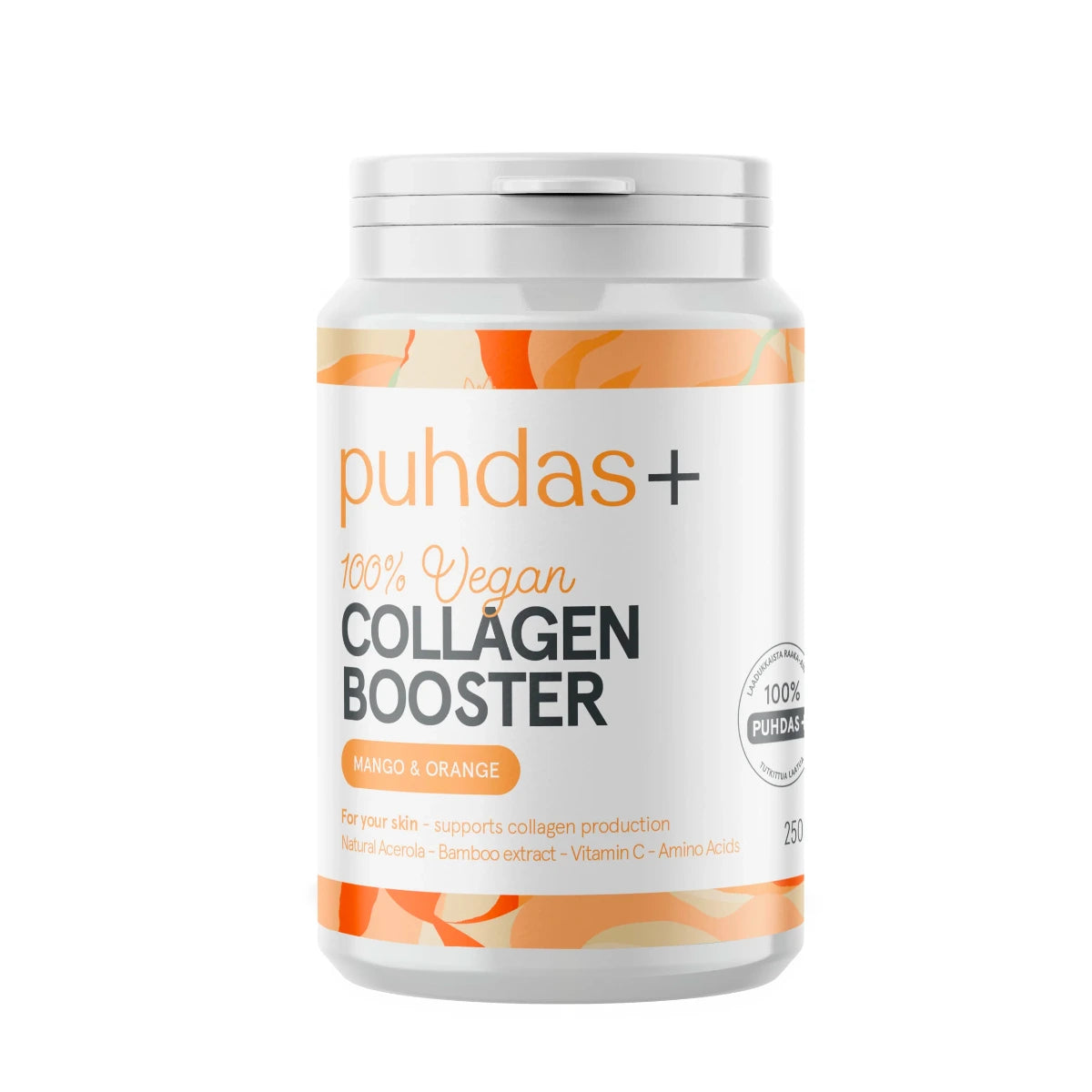 PUHDAS+ Collagen booster 100 % vegan mango & orange 250 g