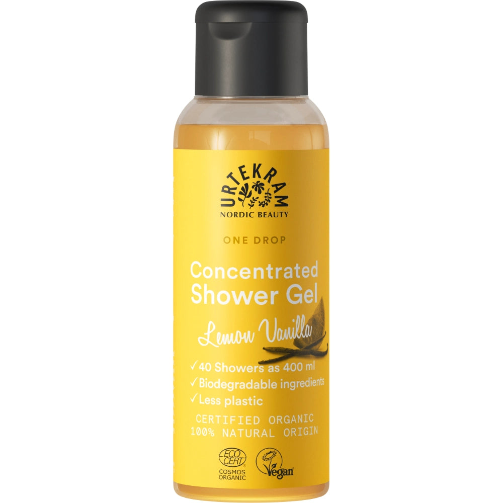 URTEKRAM One Drop Concentrated Shower Gel Lemon Vanilla suihkugeelitiiviste 100 ml