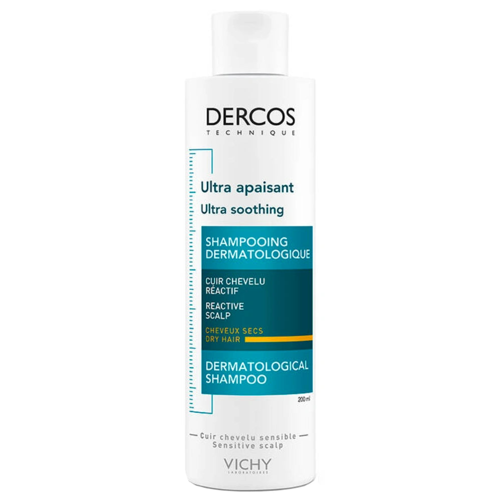 VICHY Dercos Ultra Soothing rauhoittava shampoo kuiville hiuksille 200 ml