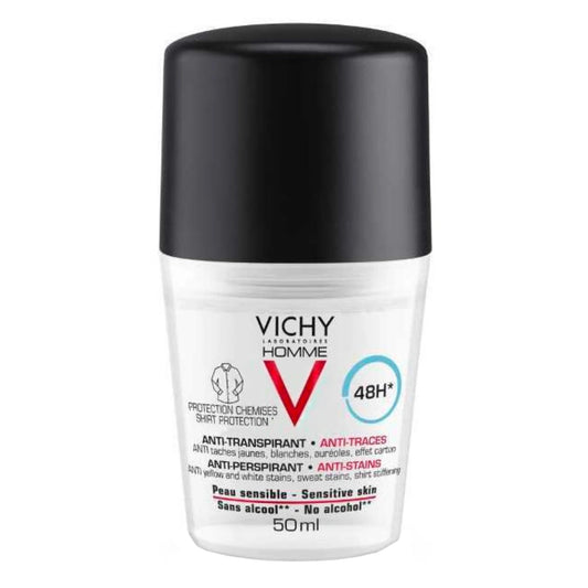 VICHY Homme Deo 48h Anti-Stains Antiperspirant Roll-on tahraamaton 50 ml