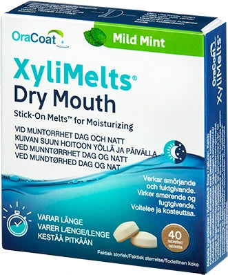 XYLIMELTS Dry mouth mild mint suussa liukenevat voitelevat tabletit 40 kpl