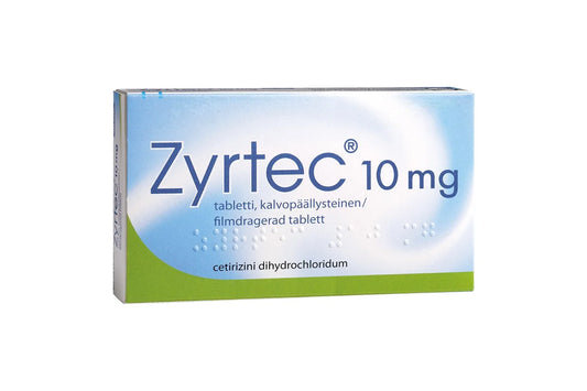 ZYRTEC 10 mg tabletti, kalvopäällysteinen 10 tablettia