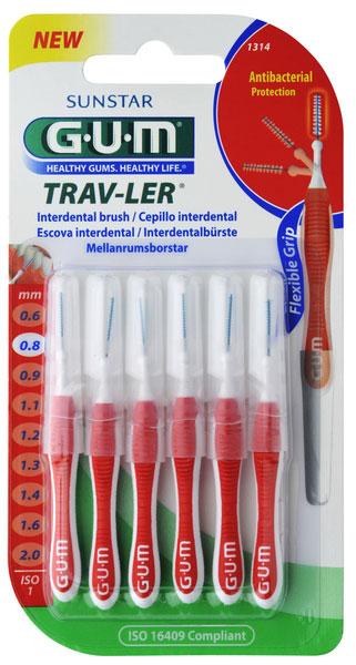GUM Trav-ler hammasväliharja 0,8 mm punainen