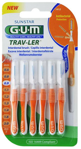 GUM Trav-ler hammasväliharja 0,9 mm oranssi  6 kpl