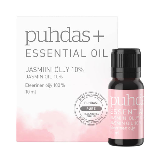 PUHDAS+ Essential oil Jasmine 10 % eteerinen jasmiiniöljy 10 ml