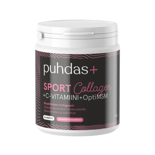 PUHDAS+ Sport Collagen & C-vitamiini & OptiMSM jauhe 270 g