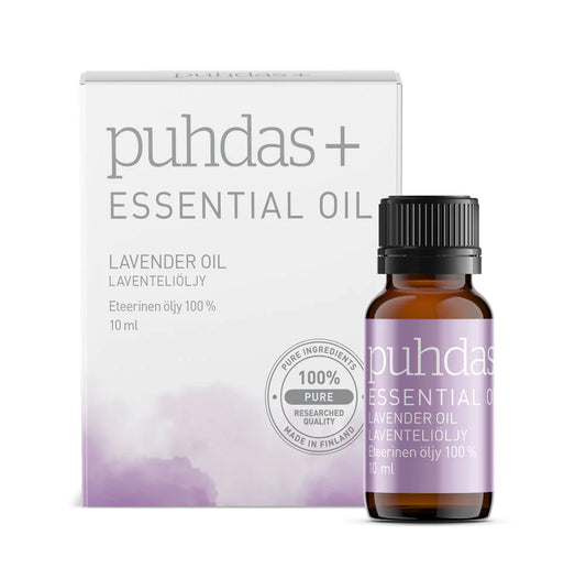 PUHDAS+ 100 % essential oil lavender eteerinen laventeliöljy 10 ml