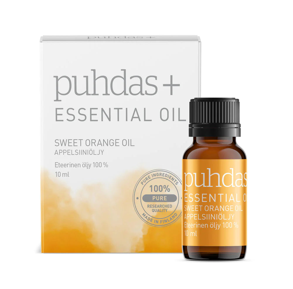 PUHDAS+ 100 % Essential oil sweet orange eteerinen appelsiiniöljy 10 ml